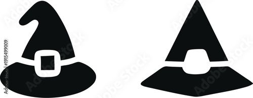 Witch hat icon set, halloween Hat Icon set. Party hat icon set, Stylish hat, Vector illustraion !	