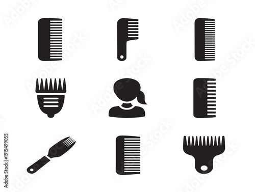 Hair Tools Silhouette Collection for Hairstylist Branding Projects  