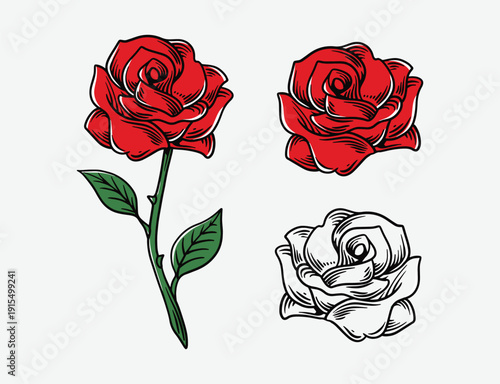 Red Rose Pattern Seamless Floral Background
