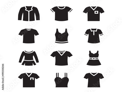 Trendy Clothing Silhouette Set for Creative Apparel Mockups  