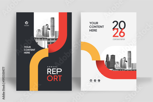 Business Report Cover Template – Yellow Geometric Layout (A4)