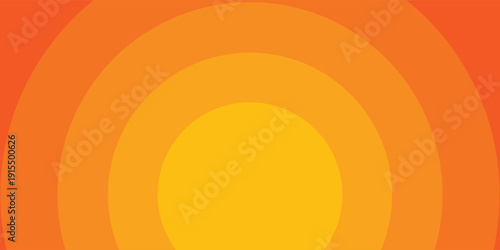 Bright vector background with concentric circles in yellow to orange gradient, radiating from the center like a sunburst for a warm, energetic, and eye-catching effect. vector Eps 10