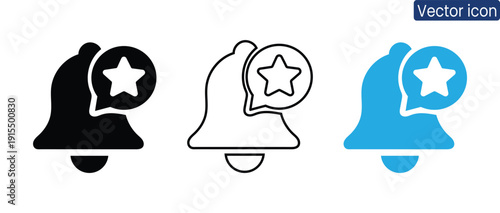 Set of modern notification icons with star ratings for web and mobile use
