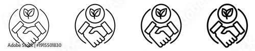 Eco Handshake  Icon Set Different Style Collection
