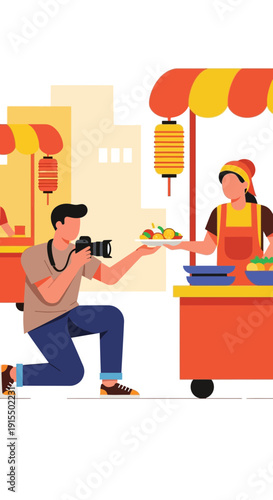 Street Food Photography Captures Delicious Culinary Delights Vibrant Market Scene