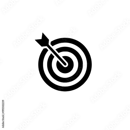 A classic target with a single arrow hitting the bullseye for precision and accuracy.