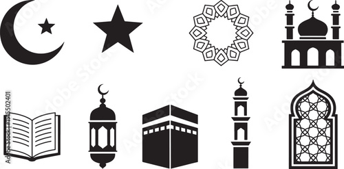 Islamic symbols and architecture crescent moon star mandala mosque book