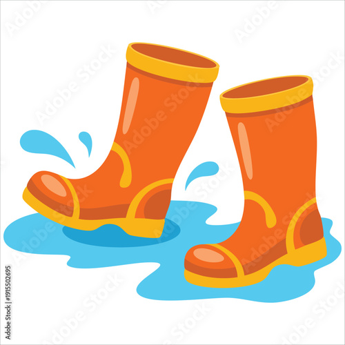 Waterproof footwear for rainy day scenes vector art