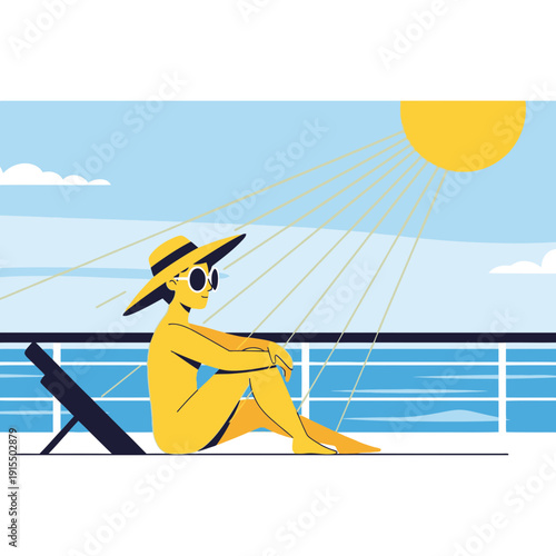 Sunny Beach Vacation Relaxation And Summer Vibes On A Cruise