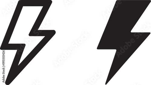 Free Download Lightning bolt in different styles electricity black and white storm - GFXLoad