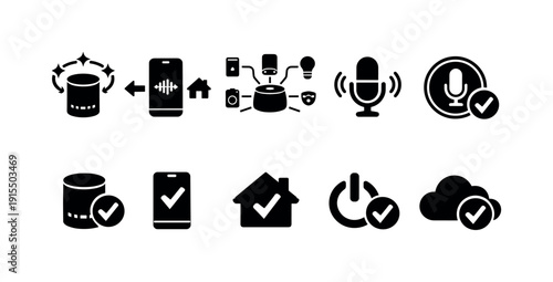 Pet care solid icon set. Veterinary, pet grooming, care solid icons collection.