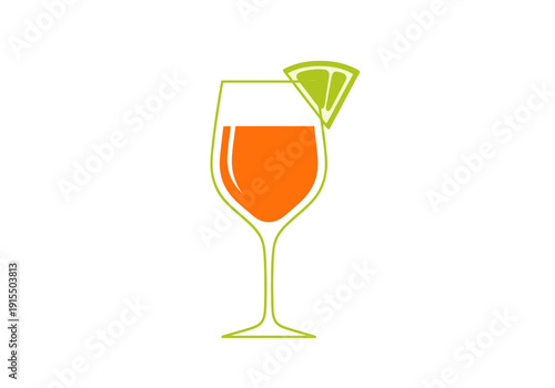Refreshing Orange Aperitif Beverage in Tall Glass With Lime Garnish Ready for Summer Celebration Refreshment