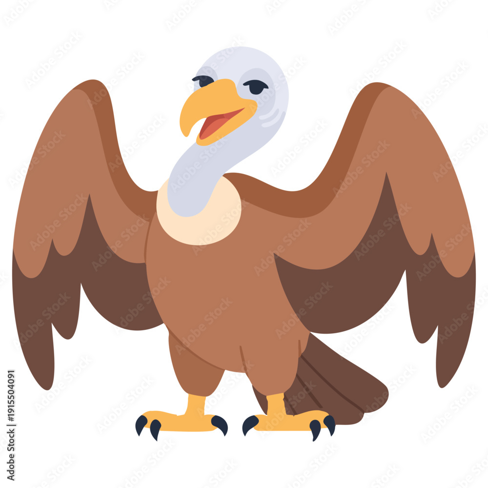 Fototapeta premium Adorable Young Vulture Illustration with Soft Features for Childrens Animal Designs