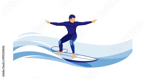 Surfing the Waves In A Wetsuit