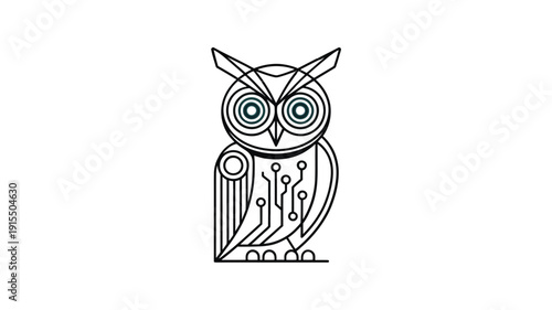 Geometric owl illustration a modern stylized depiction of the nocturnal bird
