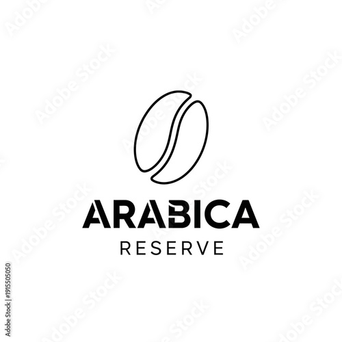 Arabica Reserve Coffee Bean Logo Design.