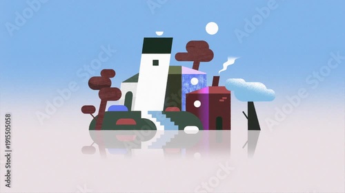 Motion Graphics Towns Animations