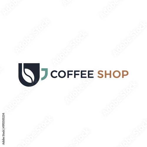 Coffee Shop Logo Design with Coffee Bean Emblem.