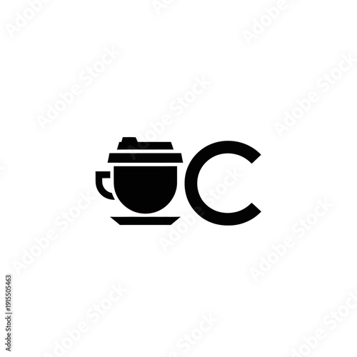 Coffee Cup Logo Design with Letter C.