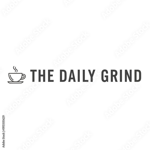 The Daily Grind coffee shop logo design with a simple cup of coffee.