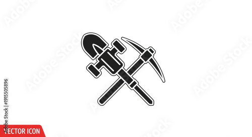 Crossed Pickaxe and Shovel Icon.