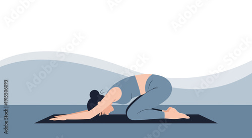 Tranquil Pose Of Serenity And Inner Peace In Minimalist Style
