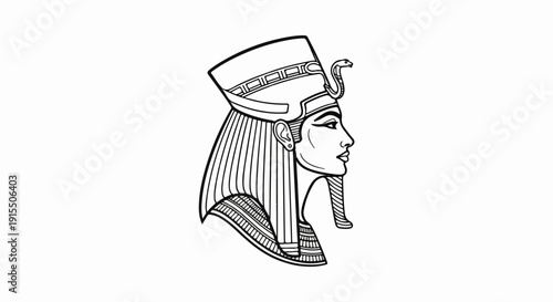 Ancient Egyptian profile with headdress and cobra