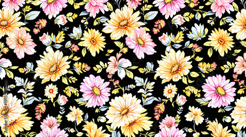 Modern Chic Watercolor Flower Background with Abstract Touches