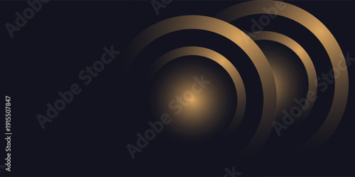 Black premium background with luxury dark golden geometric elements. Rich background for poster, banner, flyer etc. Vector EPS 10