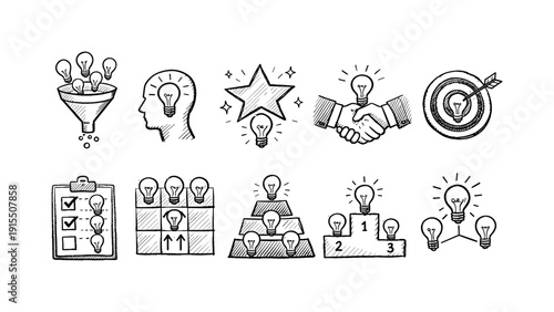 Fitness and exercise outline icon set. Gym, workout, training icons collection