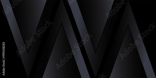 Black premium abstract background with luxury gradient geometric elements. Rich background for exclusive design. - Vector