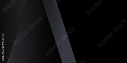 Black premium abstract background with luxury gradient geometric elements. Rich background for exclusive design. - Vector