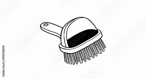 Black and white line drawing of a scrubbing brush
