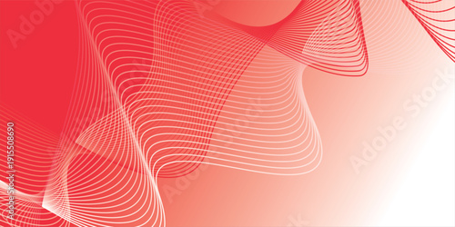 Latar belakang gelombang merah abstrak yang halus dan bergaya. Tekstur vektor EPS.