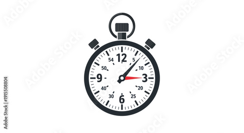 Vintage Stopwatch with White Face and Black Markings.