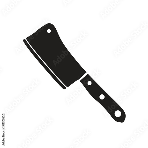 Professional meat cleaver knife icon vector for kitchen cooking tool butcher equipment and culinary restaurant supplies