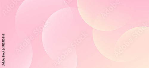 Minimalist banner background, pastel pink and yellow gradient. Geometric circle effect style, abstract background.