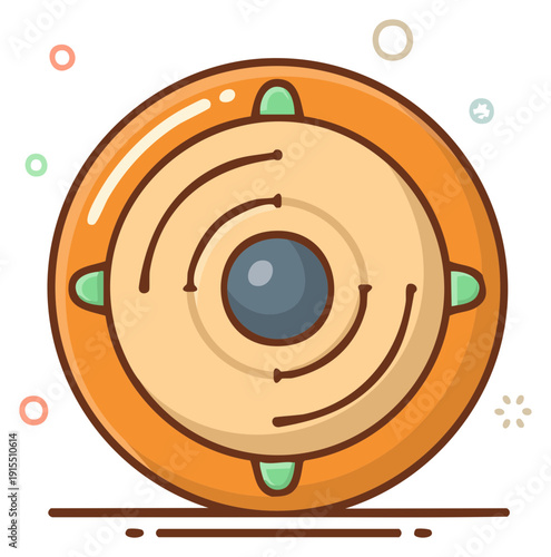 Stylized Circle Element with Rounded Edges and Circular Lines for Creative Designs