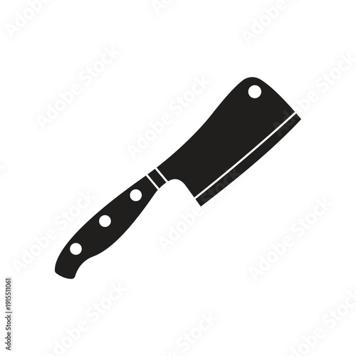Butcher meat cleaver knife icon vector for kitchen cooking tool culinary restaurant equipment and food preparation