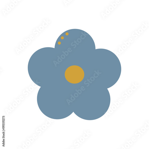 北欧風のシンプルな花アイコン ベタ塗りフラットデザイン