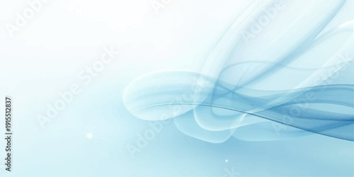 Abstract blue smoke waves with smooth light curves and flowing line patterns create a decorative vector design for a modern motion energy wallpaper background