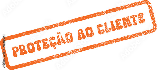 Customer Protection Grunge Textured Orange Stamp for Business Compliance and Service Assurance