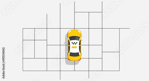 Urban Taxi Navigation Abstract City Grid Conceptual Design