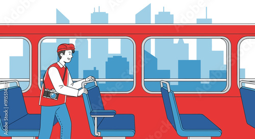 Urban Explorer On Double Decker Bus Capturing City Views