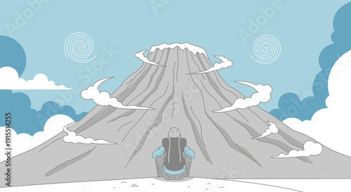 Venturing Towards Majestic Peaks A Solo Traveler's Serene Mountain Contemplation