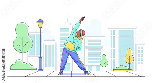 Urban Morning Yoga Stretch A Vibrant City Fitness Routine