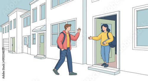 Welcome Home Friend Or Family Member At The Entrance