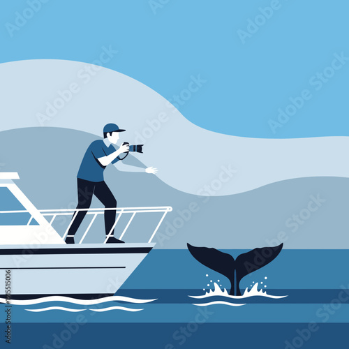 Whale Watching Adventure Capturing Majestic Ocean Wildlife From A Boat