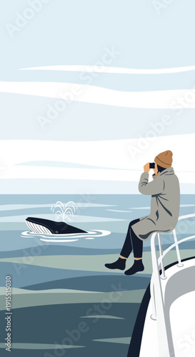 Whale Watching Adventure Capturing Majestic Ocean Mammal Encounter