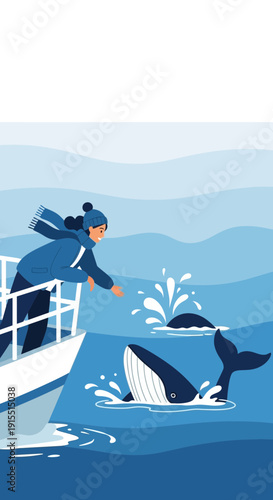 Whale Watching Adventure From A Boat Encounter With Marine Life